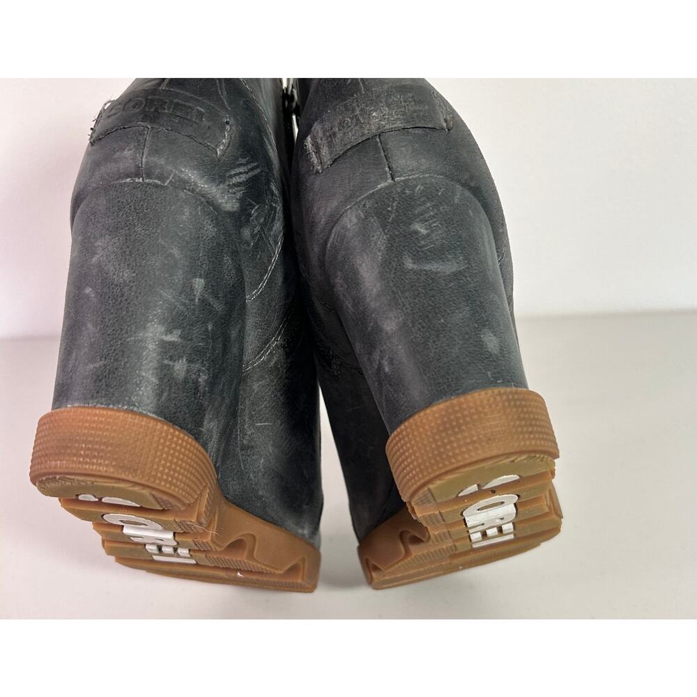 Sorel Womens Joan Uptown Wedge Heel Boot Lace Up Zip Leather Gray Size‎ 9.5 - Picture 10 of 14